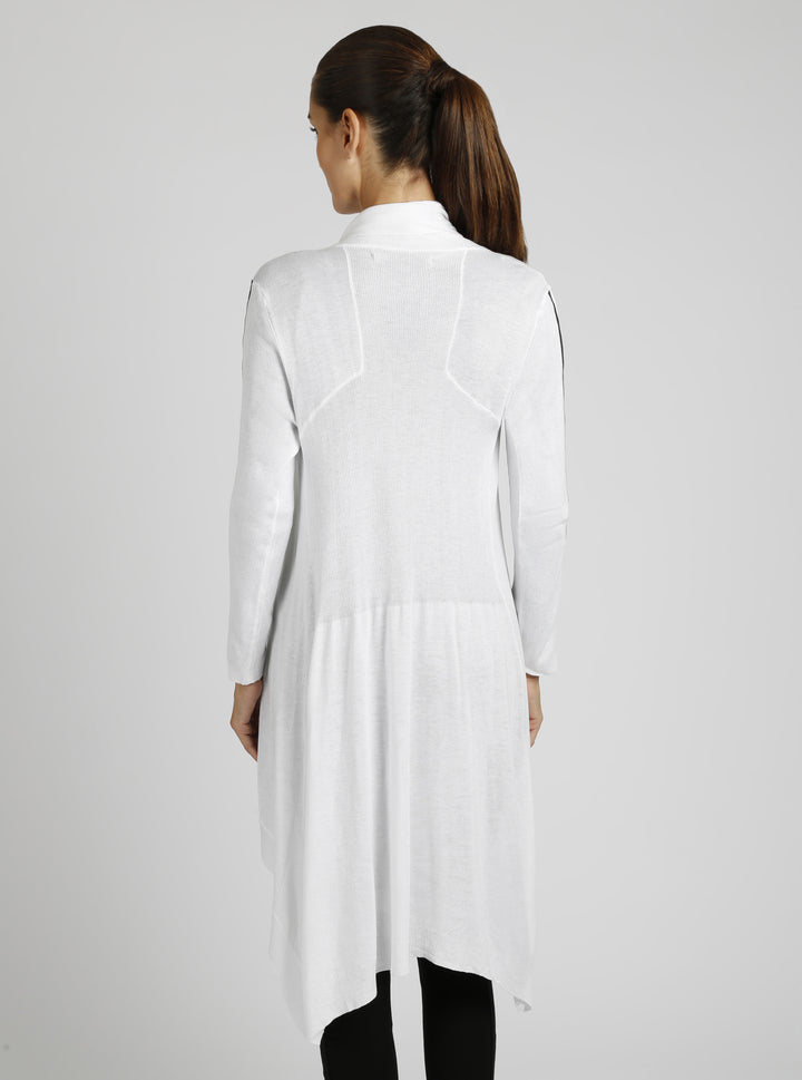 Sporty Drape Front Cardigan - Blanc Noir Online Store
