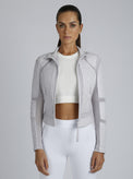Classic Leather Mesh Moto Jacket - colors - Blanc Noir Online Store