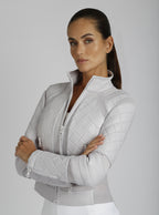 Classic Leather Mesh Moto Jacket - colors - Blanc Noir Online Store