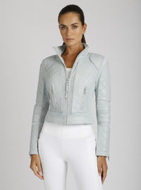 Classic Leather Mesh Moto Jacket - colors - Blanc Noir Online Store