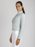 Classic Leather Mesh Moto Jacket - colors - Blanc Noir Online Store