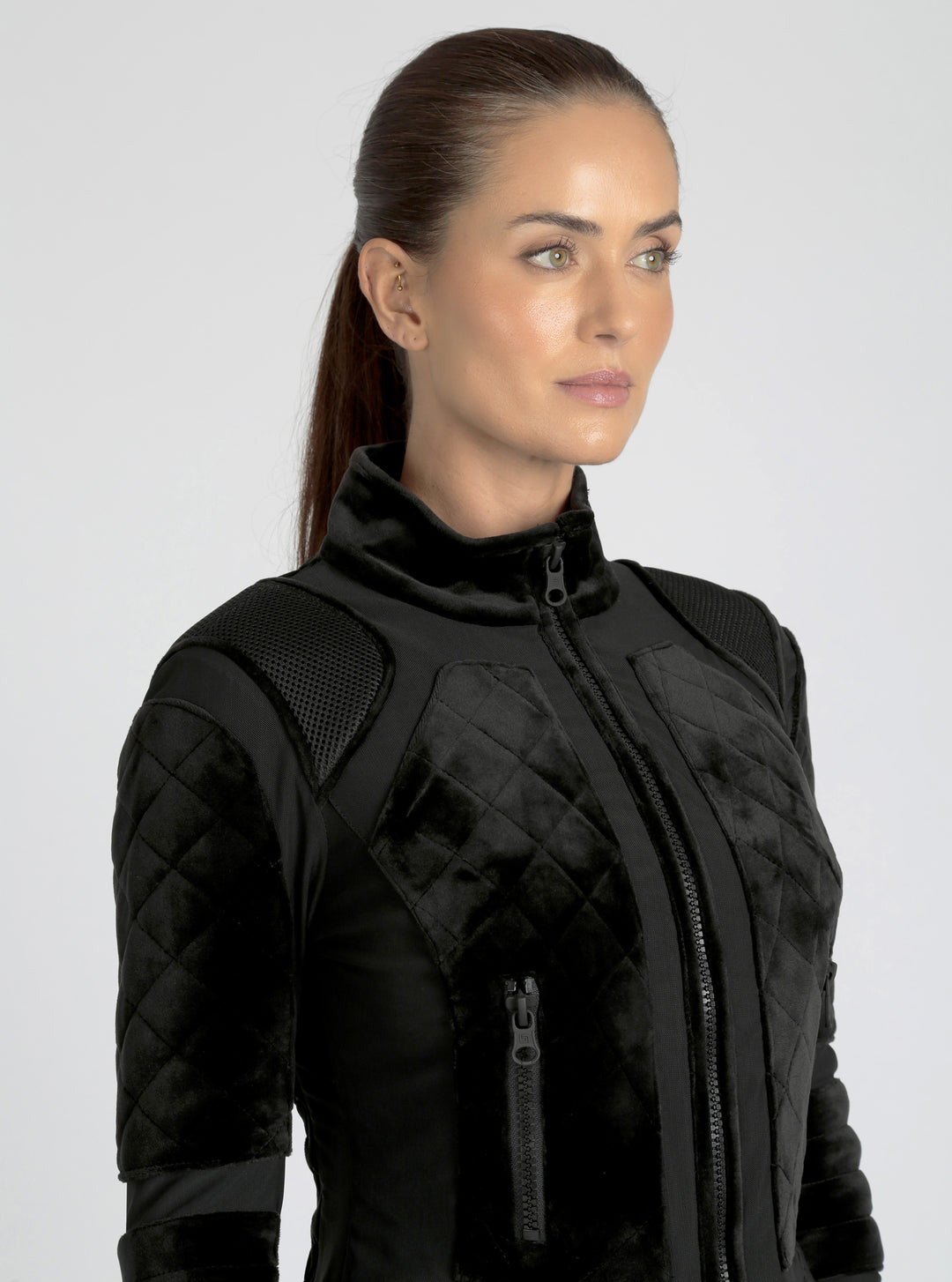 VELOUR MOTO JACKET - Blanc Noir Online Store