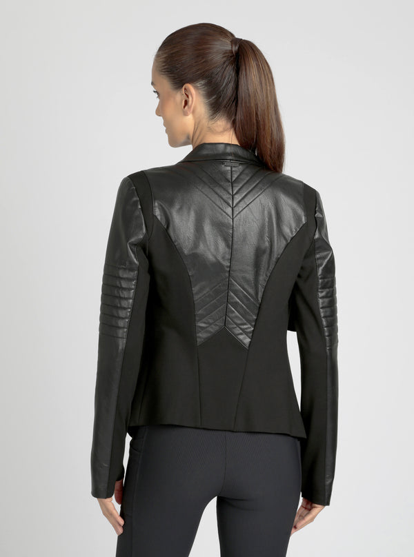 Drape Front Jacket - Black