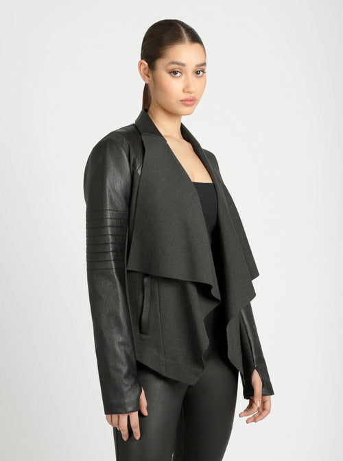 Drape Front Jacket - Blanc Noir Online Store