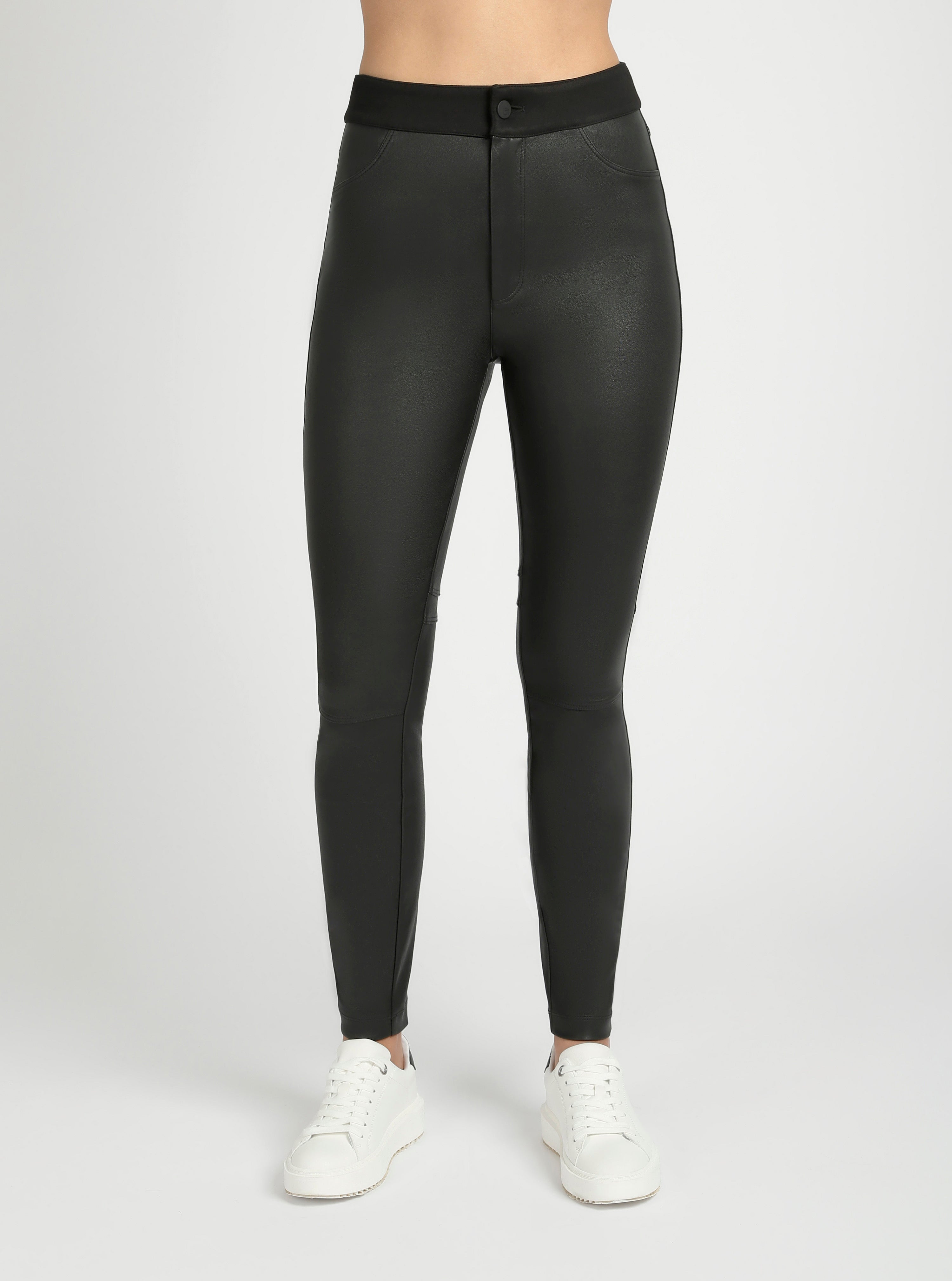 High Waist Stretch Leather Pant | Blanc Noir Online Store