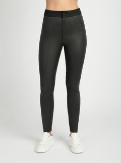 High Waist Stretch Leather Pant - Blanc Noir Online Store