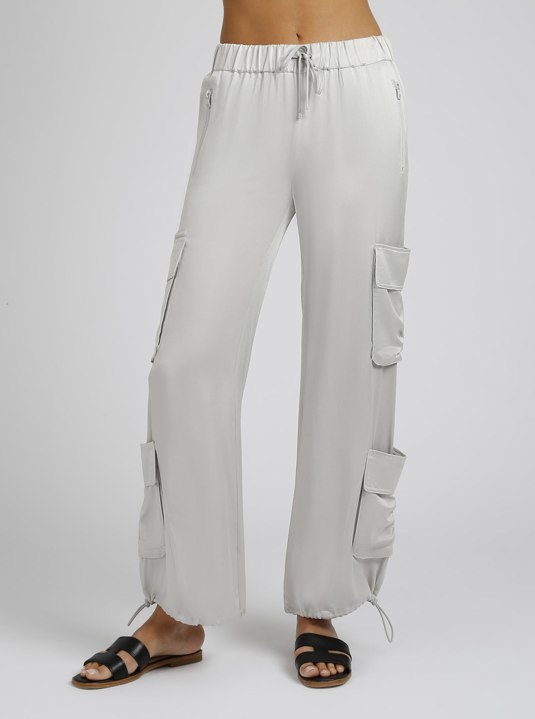Chelsea Silk Wide Leg Cargo Pant - Blanc Noir Online Store