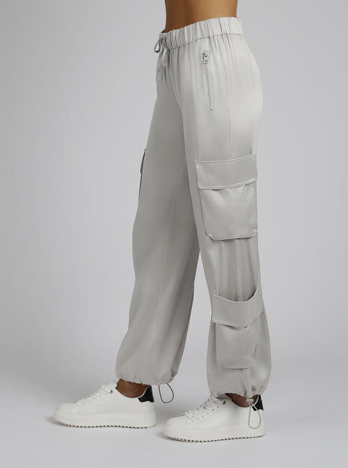 Chelsea Silk Wide Leg Cargo Pant