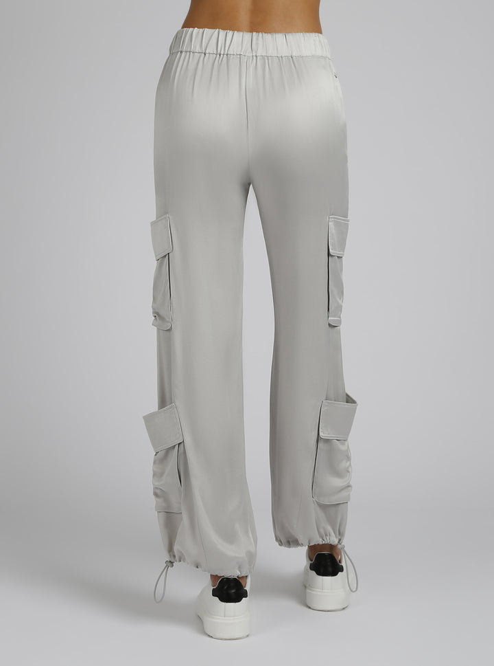 Chelsea Silk Wide Leg Cargo Pant - Blanc Noir Online Store