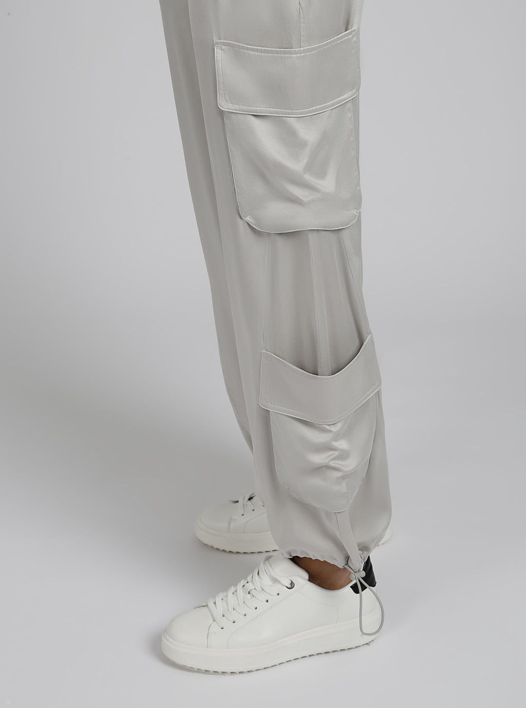 Chelsea Silk Wide Leg Cargo Pant - Blanc Noir Online Store