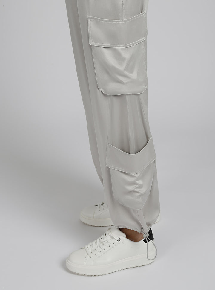Chelsea Silk Wide Leg Cargo Pant - Blanc Noir Online Store