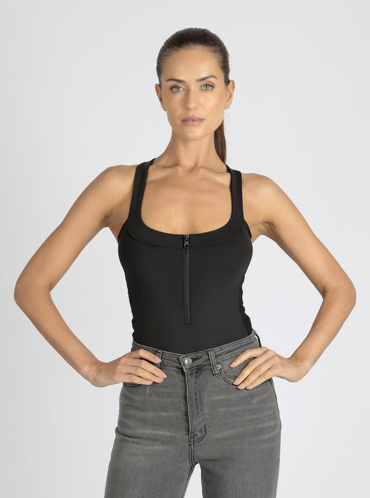 Zip Front Bodysuit - Blanc Noir Online Store