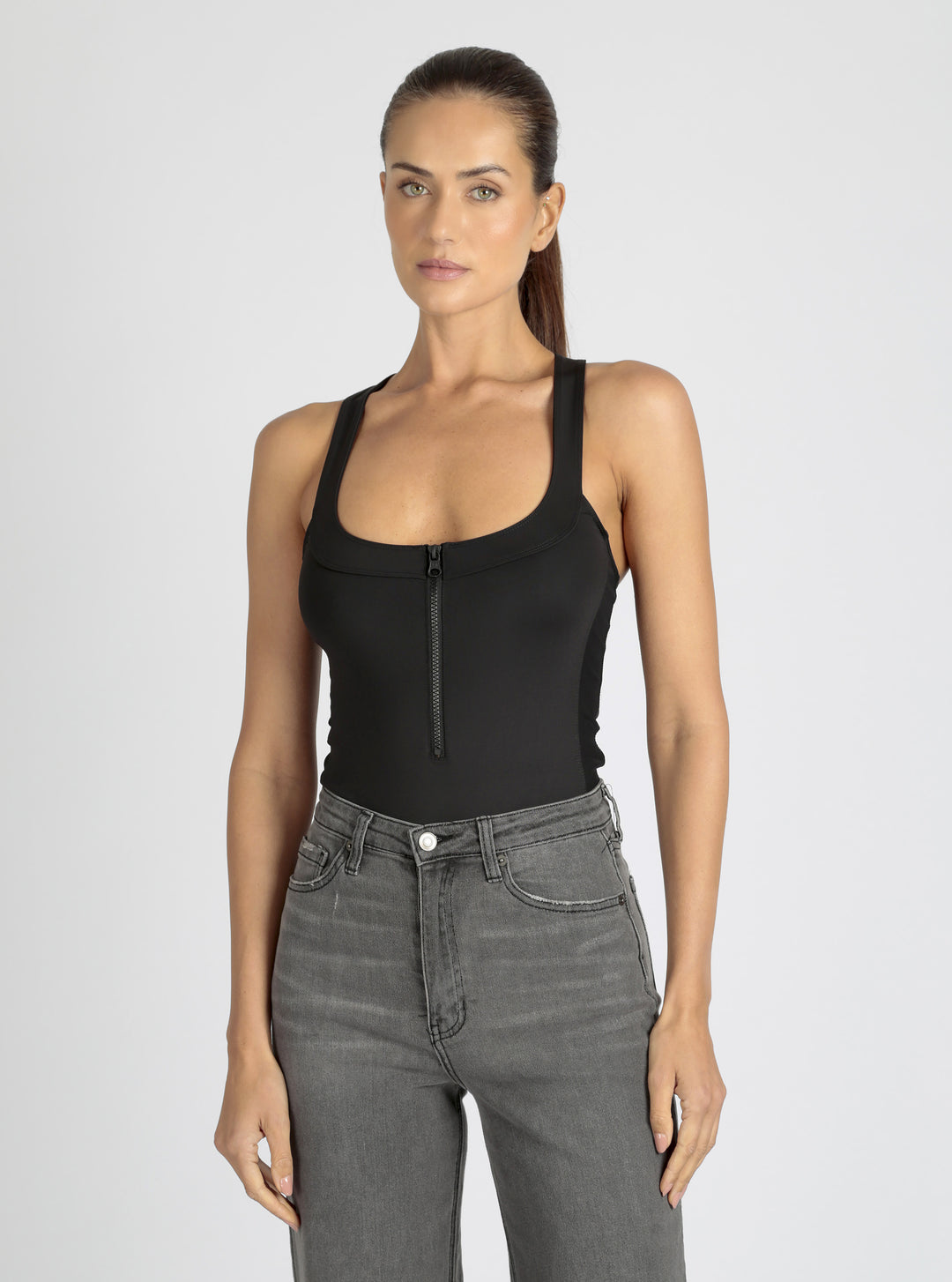 Zip Front Bodysuit - Blanc Noir Online Store