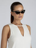 Amara V Neck Top - Blanc Noir Online Store