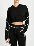 Belina V Neck Sweatshirt - Blanc Noir Online Store