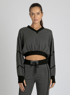 Belina V Neck Sweatshirt final sale - Blanc Noir Online Store