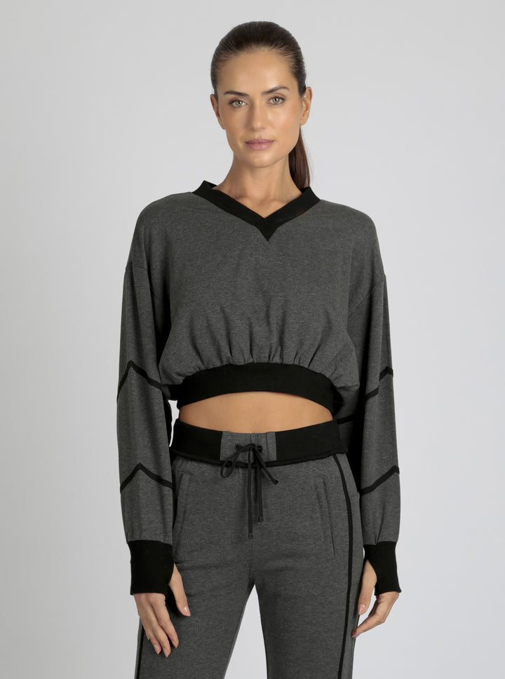 Belina V Neck Sweatshirt final sale - Blanc Noir Online Store