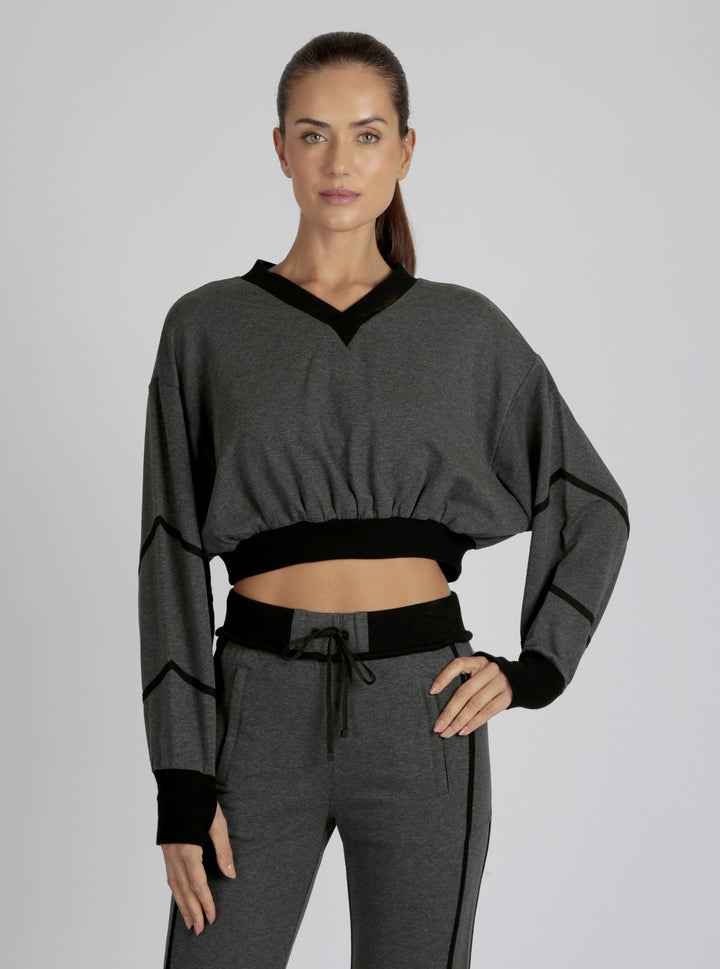 Belina V Neck Sweatshirt final sale - Blanc Noir Online Store