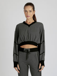 Belina V Neck Sweatshirt final sale - Blanc Noir Online Store