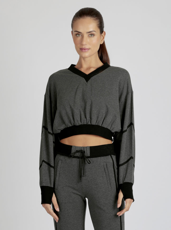 Belina V Neck Sweatshirt final sale - Blanc Noir Online Store