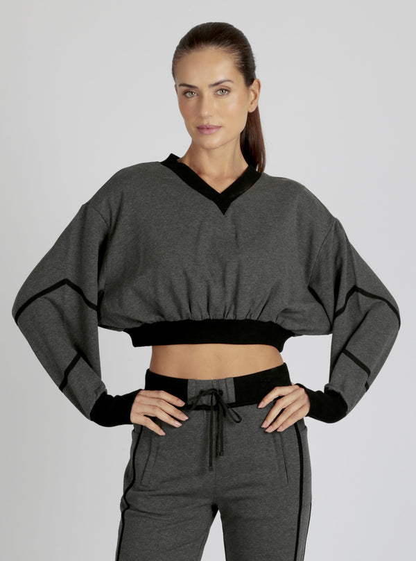 Belina V Neck Sweatshirt final sale - Blanc Noir Online Store