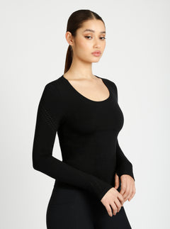 Seamless Scoop Neck Top - Blanc Noir Online Store