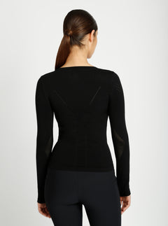 Seamless Scoop Neck Top - Blanc Noir Online Store