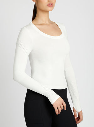 Seamless Scoop Neck Top - Blanc Noir Online Store