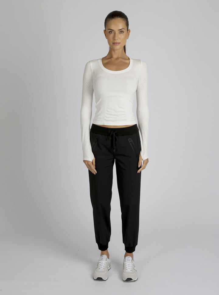 Seamless Scoop Neck Top - Blanc Noir Online Store