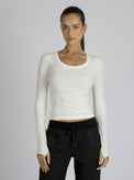 Seamless Scoop Neck Top - Blanc Noir Online Store