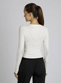 Seamless Scoop Neck Top - Blanc Noir Online Store