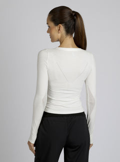 Seamless Scoop Neck Top - Blanc Noir Online Store