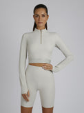 Directional Rib Gold Trims Top - Blanc Noir Online Store