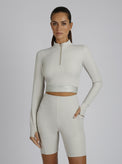 Directional Rib Gold Trims Top - Blanc Noir Online Store