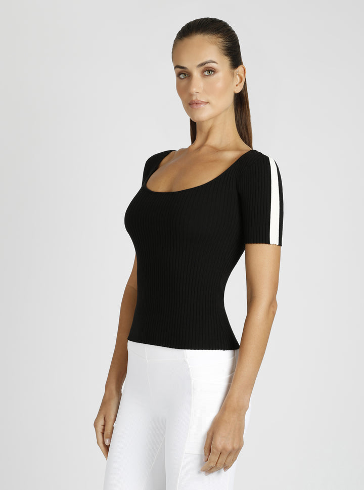 Mackenna Scoop Neck Sweater - Blanc Noir Online Store