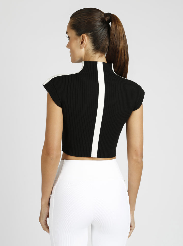 Brianna Mock Neck Top - Blanc Noir Online Store