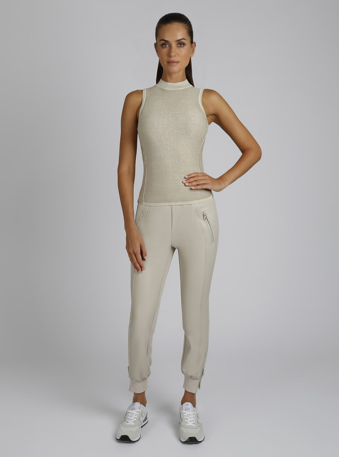 Astrid Mock Neck Top - Blanc Noir Online Store