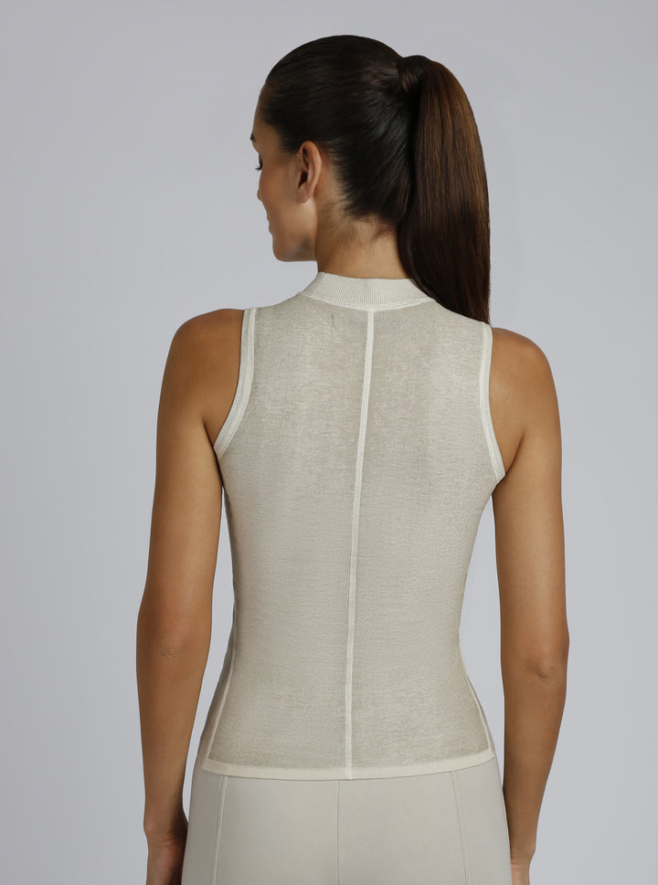 Astrid Mock Neck Top - Blanc Noir Online Store