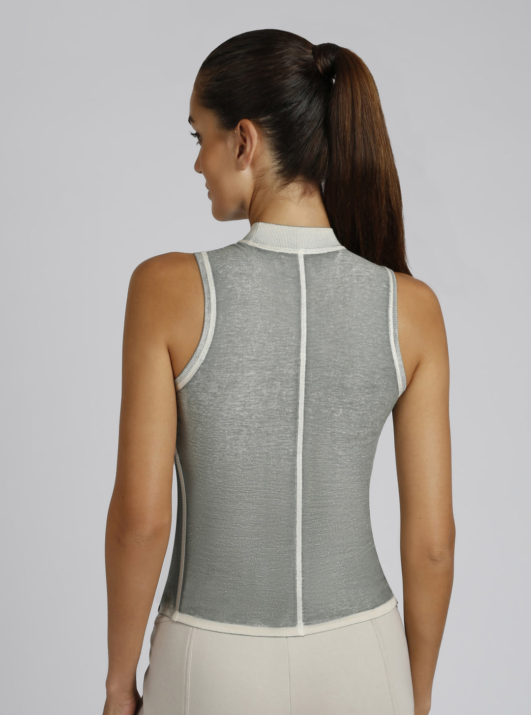 Astrid Mock Neck Top - Blanc Noir Online Store