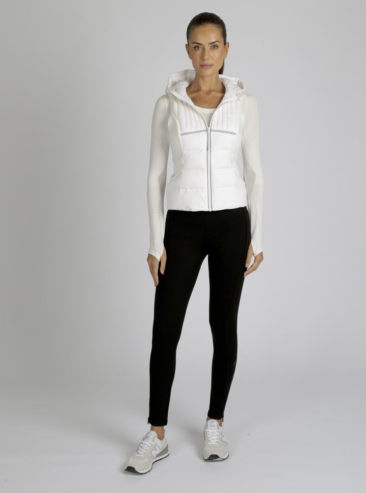 Reflective Inset Down Filled Feather Weight Vest - White - Blanc Noir Online Store
