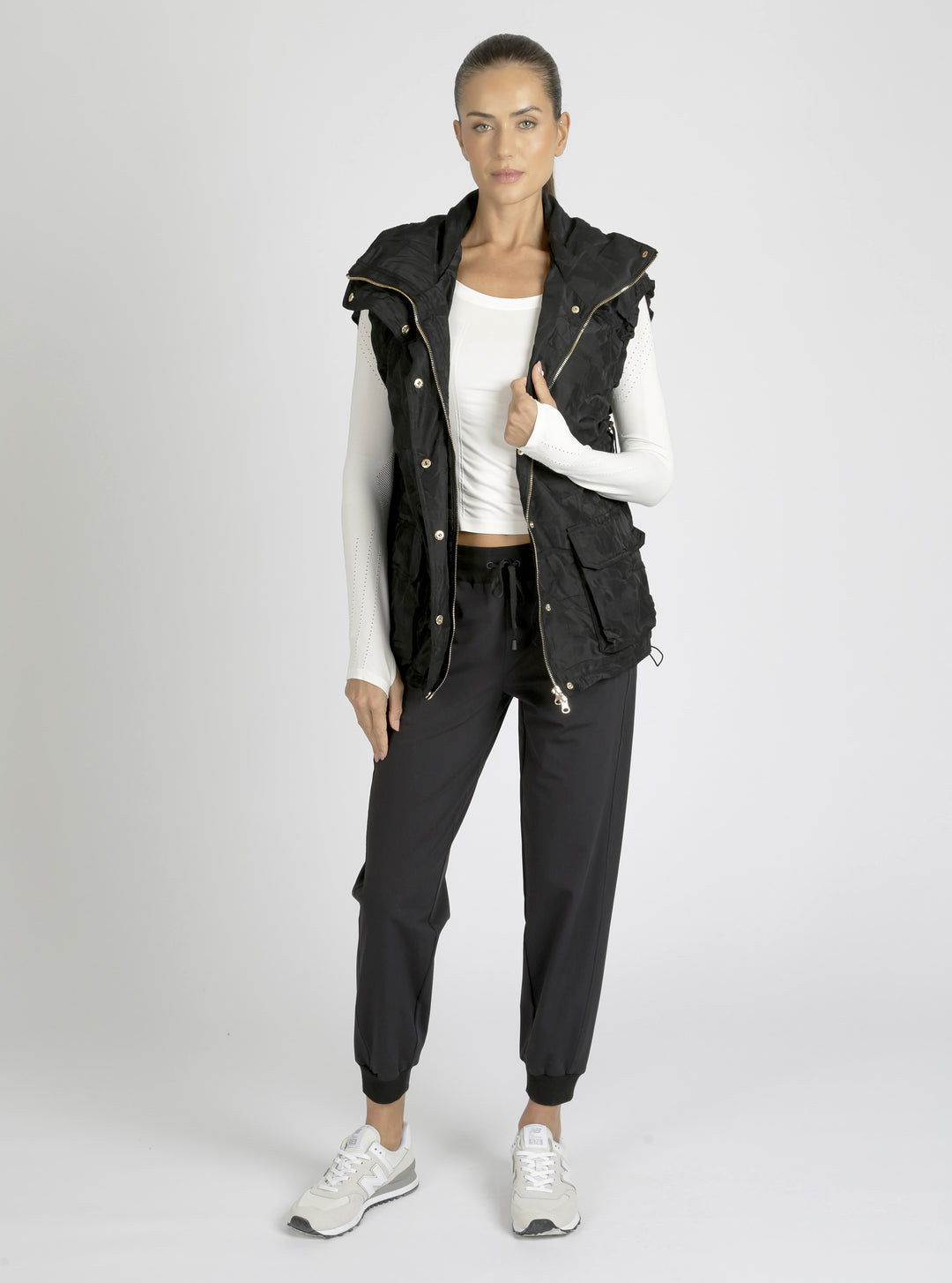 Camo Oversize Svetlana Vest Gold Trims - Blanc Noir Online Store