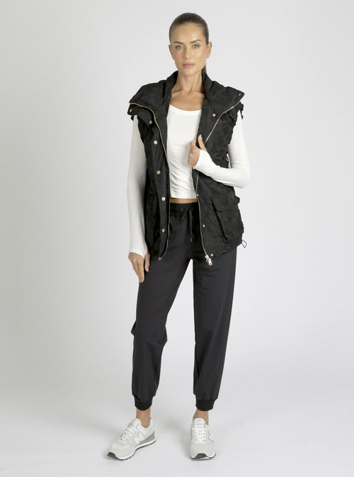 Camo Oversize Svetlana Vest Gold Trims - Blanc Noir Online Store