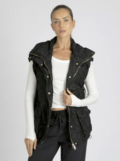 Camo Oversize Svetlana Vest Gold Trims - Blanc Noir Online Store