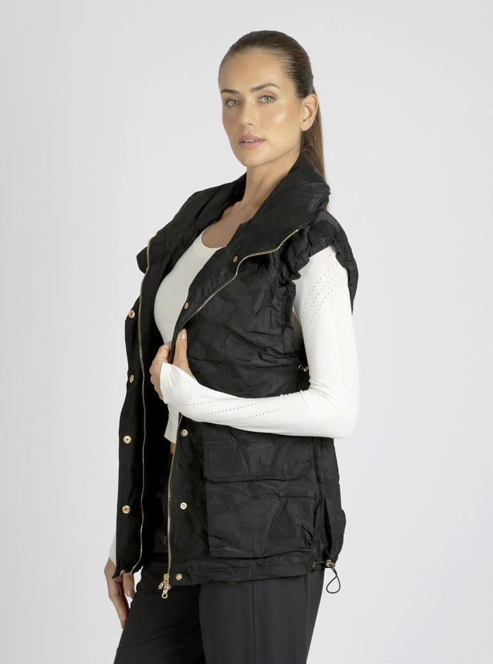 Camo Oversize Svetlana Vest Gold Trims - Blanc Noir Online Store