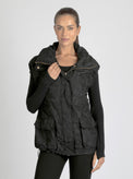 Camo Oversize Svetlana Vest Gold Trims - Blanc Noir Online Store