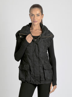Camo Oversize Svetlana Vest Gold Trims - Blanc Noir Online Store