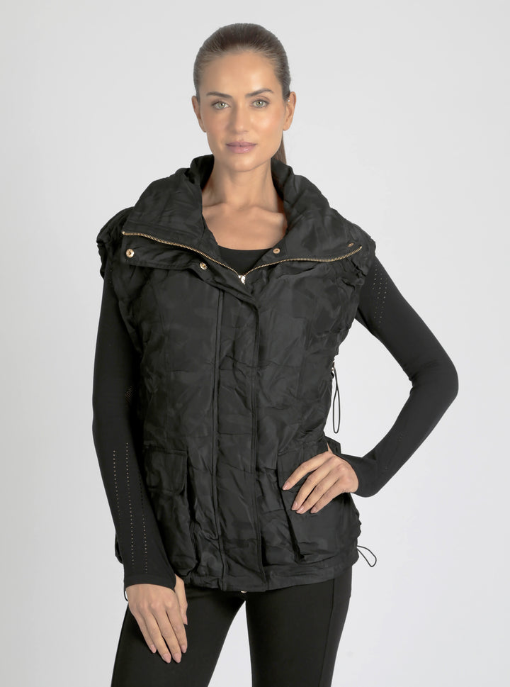 Camo Oversize Svetlana Vest Gold Trims - Blanc Noir Online Store