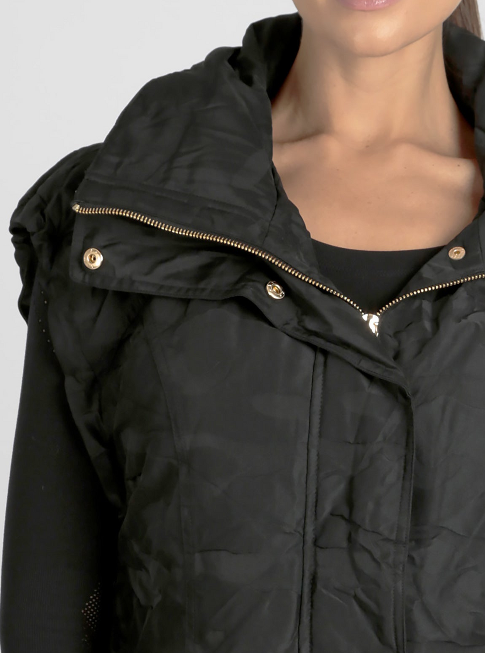 Camo Oversized Svetlana Vest Gold Trims Black or Chocolate - FINAL SALE