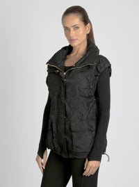 Camo Oversize Svetlana Vest Gold Trims - Blanc Noir Online Store