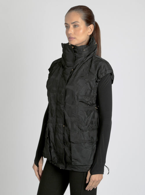 Camo Oversize Svetlana Vest Gold Trims - Blanc Noir Online Store